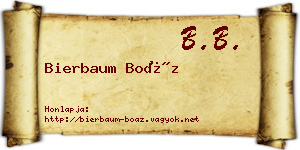 Bierbaum Boáz névjegykártya